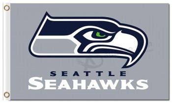 Nfl seattle seahawks 3 x 5 '폴 리 에스테 르 플래그 회색 플래그입니다