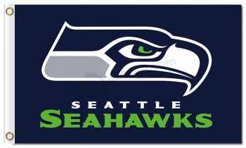 Nfl seattle seahawks 3'x5 'ポリエステルフラグのチーム名とロゴ