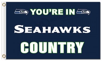 NFL Seattle Seahawks 3'x5' polyester flags in seahawks country with your logo