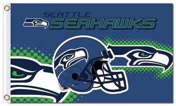 Nfl seattle seahawks 3'x5 '폴리 에스테르 깃발 헬멧 및 로고