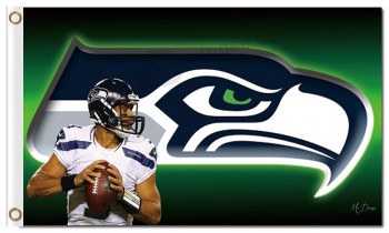 Nfl seattle seahawks 3'x5 'полиэфирные флаги большой логотип