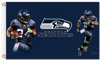 NFL Seattle Seahawks 3'x5' polyester flags 24# with your logo