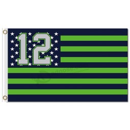 Nfl Seattle Seahawks 3'x5 'Polyester Fahnen 12 Sterne Streifen