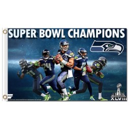 NFL Seattle Seahawks 3'x5' polyester flags super bowl champions with your logo