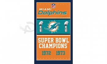 NFL Miami Dolphins 3'x5' polyester flags championship with your logo