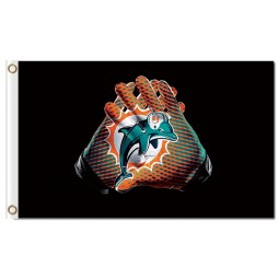 Nfl Miami Delphine 3'x5 'Polyester Flags Logo Handschuhe
