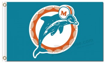 Nfl miami 돌고래 3'x5 '폴리 에스테르 깃발 로고