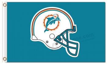 Nfl miami dolphins 3'x5 'Polyester Flaggen Helm