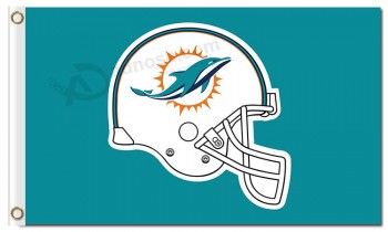 Nfl miami delfini 3'x5 'casco per bandiere in poliestere