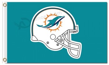 Nfl miami dolphins 3'x5 'Polyester Flaggen Helm