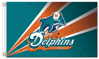 NFL Miami Dolphins 3'x5' polyester flags radioactive rays with your logo