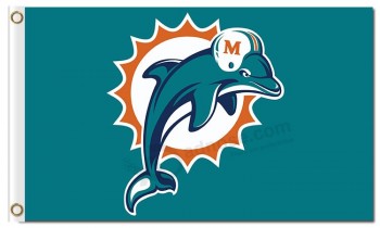 Nfl miami dolphins 3'x5 'ポリエステルフラグのロゴ