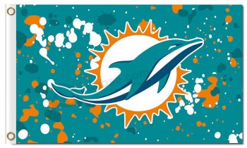 Nfl miami dolfijnen 3'x5 'polyester vlaggen logo inktvlekken
