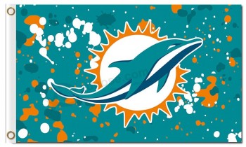 Nfl miami dolphins 3'x5 'полиэфирные флаги с логотипом