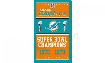 NFL Miami Dolphins 3'x5' polyester flags campionship with your logo