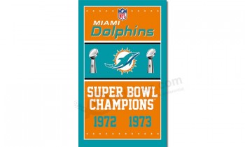 Nfl miami dolphins 3'x5'聚酯旗帜锦标赛