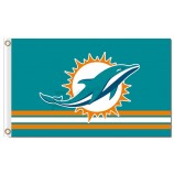 Nfl miami golfinhos logotipo de bandeiras de poliéster 3'x5 'com 3 listras