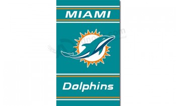 NFL Miami Dolphins 3'x5' polyester flags vertical with your logo