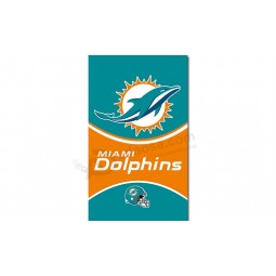 NFL Miami Dolphins 3'x5' polyester flags vertical with your logo