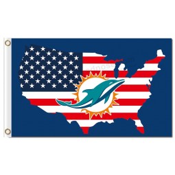 NFL Miami Dolphins 3'x5' polyester flags US map with your logo