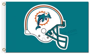 Nfl miami golfinhos 3'x5 'poliéster bandeiras logotipo capacete