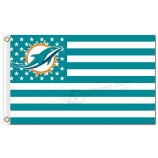 NFL Miami Dolphins 3'x5' polyester flags logo stars stripes with your logo