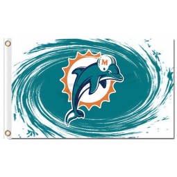 Nfl miami delfini 3'x5 'bandiere in poliestere logo vortex