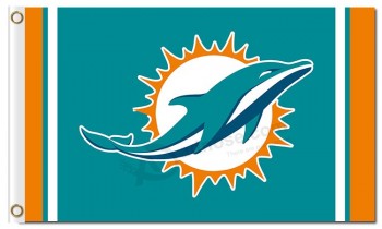 Nfl miami 돌고래 3'x5 '폴리 에스테르 깃발 로고