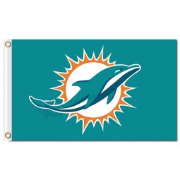 Wholesale custom cheap NFL Miami Dolphins 3'x5' polyester flags with your logo
