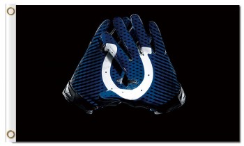 Wholesale custom cheap NFL Indianapolis Colts 3'x5' polyester flags logo gloves with high quality