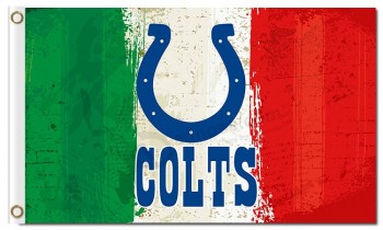 Großhandel benutzerdefinierte billige NFL Indianapolis Colts 3'x5 'Polyester Flaggen Logo drei Farben