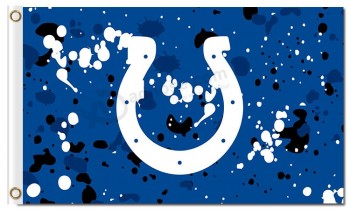 Wholesale custom cheap NFL Indianapolis Colts 3'x5' polyester flags logo ink spot with high quality
