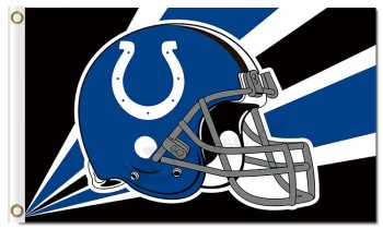 Großhandel benutzerdefinierte billige NFL Indianapolis Colts 3'x5 'Polyester Fahnen Helm radioaktive Strahlen
