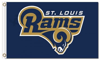 定制便宜的nfl los angeles rams 3'x5'涤纶旗帜st. 路易斯公羊标志