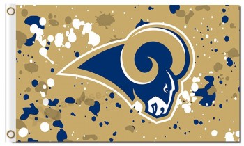 Custom cheap NFL Los Angeles Rams 3'x5' polyester flags ink spots with your logo