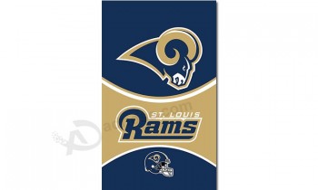 Bandiere personalizzate in cotone nfl los angeles rams 3'x5 'in poliestere verticali