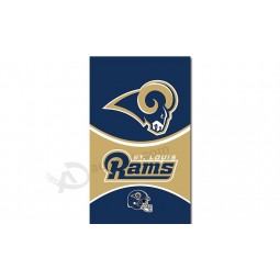 Benutzerdefinierte billige nfl los angeles rammt 3'x5 'polyester fahnen vertikal