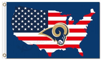 Custom cheap nfl los angeles rams 3'x5 'полиэстер флага нас карта для продажи