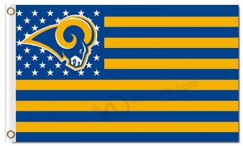 Custom cheap NFL Los Angeles Rams 3'x5' polyester flags logo stars stripes for sale with your logo