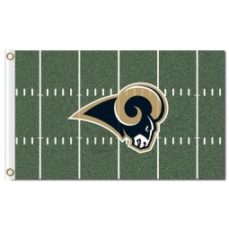 Benutzerdefinierte billig nfl los angeles rammt 3'x5 'polyester fahnen grün hintergrund zu verkaufen