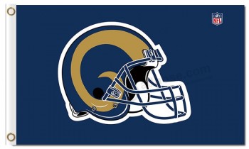 Custom cheap NFL Los Angeles Rams 3'x5' polyester flags big helmet for sale with your logo