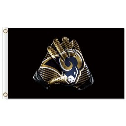 Benutzerdefinierte hoch-End nfl los angeles rammt 3'x5 'Polyester Flaggen Handschuhe