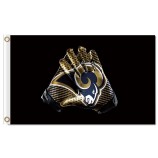 Custom high-end NFL Los Angeles Rams 3'x5' polyester flags gloves with high quality