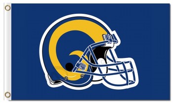 定制高-结束nfl los angeles rams 3'x5'聚酯旗帜头盔