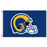 Custom high-end NFL Los Angeles Rams 3'x5' polyester flags helmet with high quality