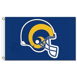 定制高-结束nfl los angeles rams 3'x5'聚酯旗帜头盔