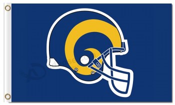 定制高-结束nfl los angeles rams 3'x5'聚酯旗帜头盔