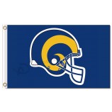 Custom high-end NFL Los Angeles Rams 3'x5' polyester flags helmet with high quality