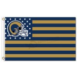 Custom high-end NFL Los Angeles Rams 3'x5' polyester flags helmet star stripes with high quality