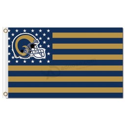 Custom high-end NFL Los Angeles Rams 3'x5' polyester flags helmet star stripes with high quality